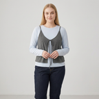 Color-blocked Two-piece Top Set