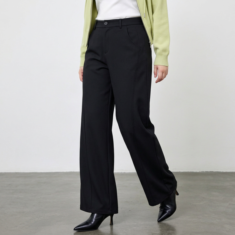 High-waisted Loose-fitting Suit Pants