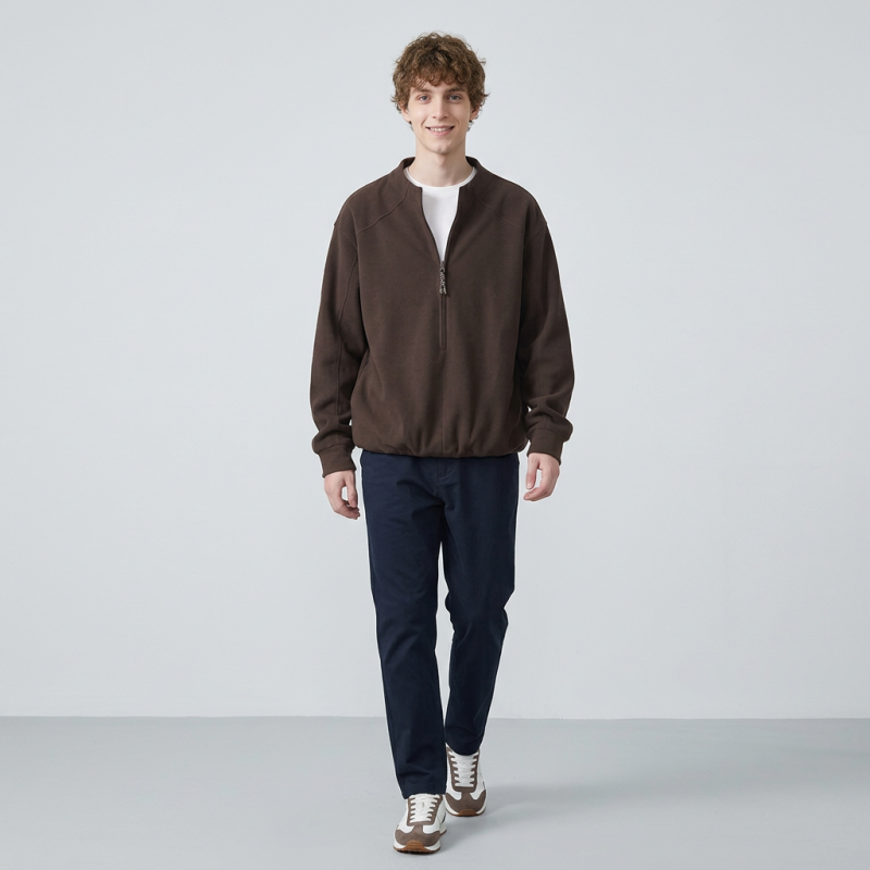 Faux Two-piece Turtleneck Sweatshirt