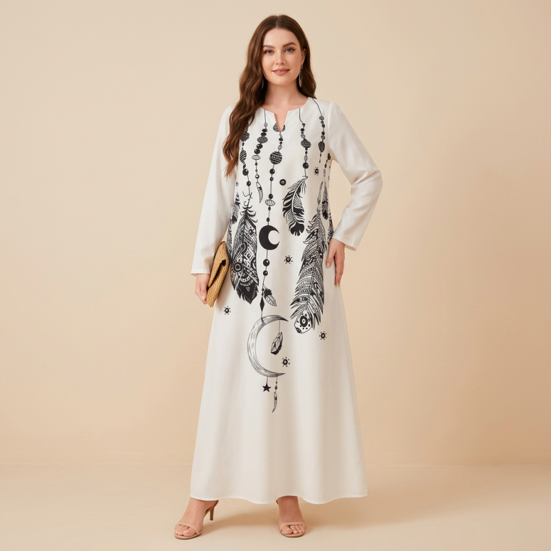 Elegant Long Floral Print Dress