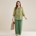Stylish Three-quarter Sleeve Floral Shirt
