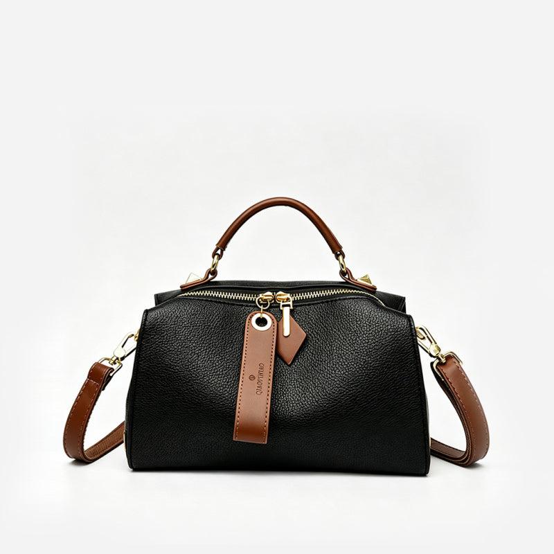 Stylish Soft Leather Boston Bag