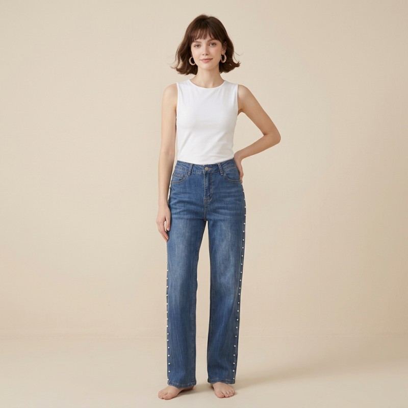 Straight-leg High-waisted Jeans