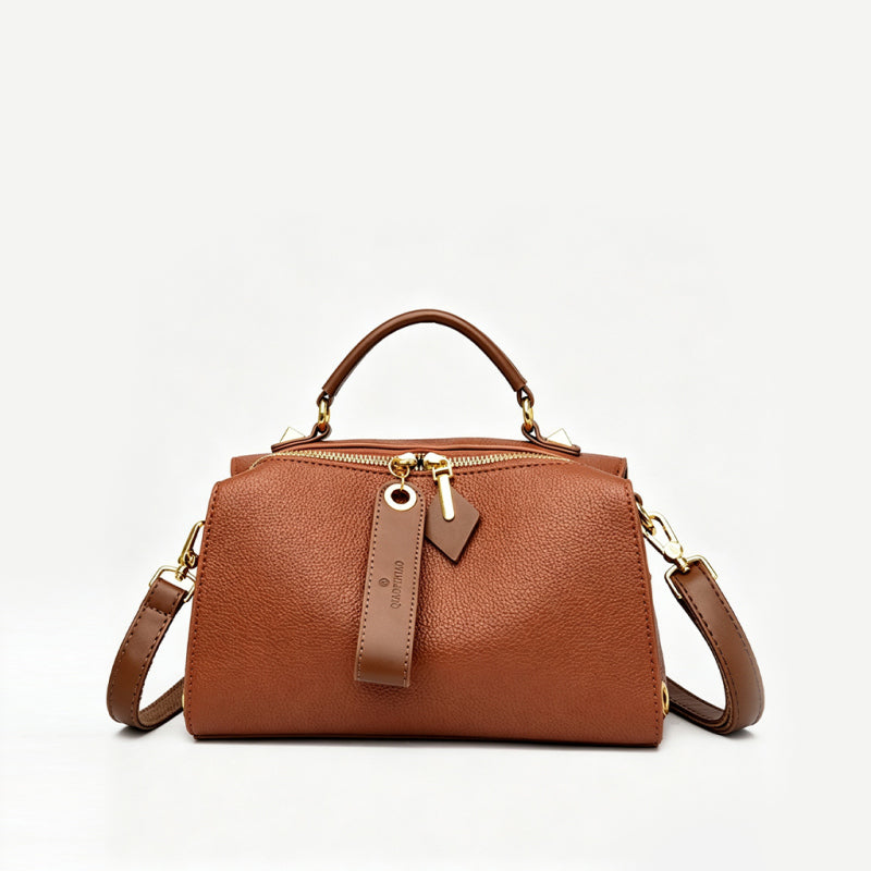 Stylish Soft Leather Boston Bag