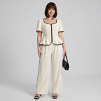 Square Neck Color-blocked Two-piece Set