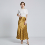 Butterfly Satin Midi Skirt