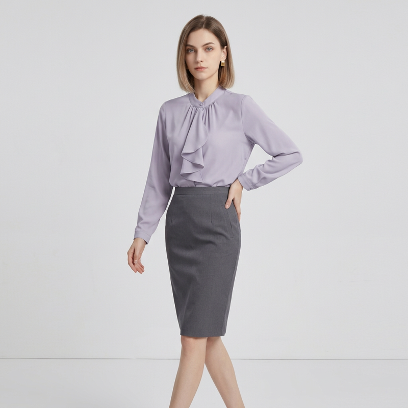Design Pleated Ribbon Shirt