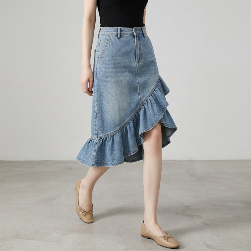 Ruffled Fishtail Skirt
