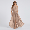Pleated Off-shoulder Dress