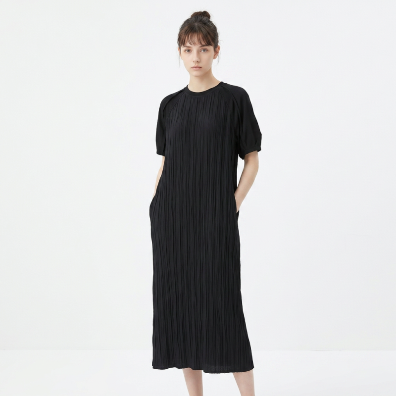 Retro Pleated Patchwork Skirt