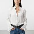Stylish Long-sleeved Zip-up Shirt