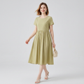 Solid Color Short-sleeved Simple Dress
