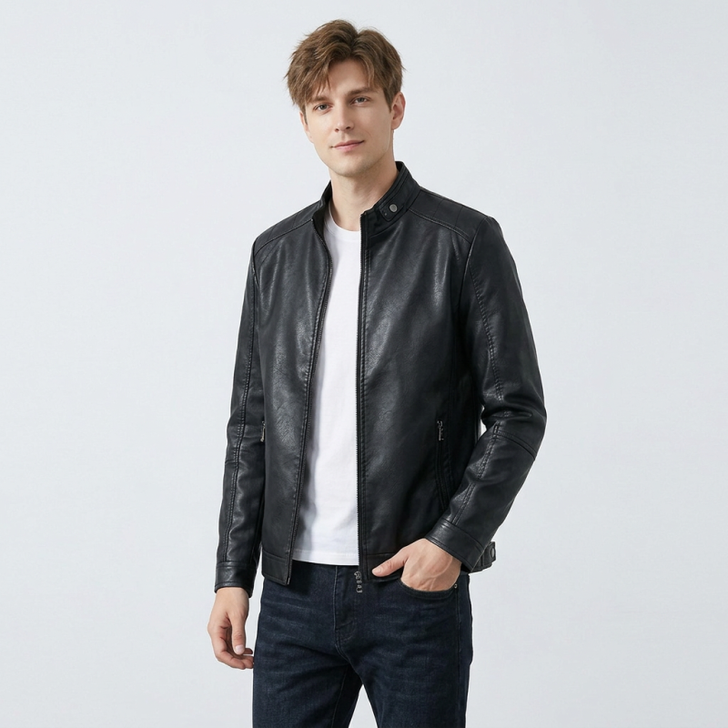 Casual And Versatile Leather Jacket Top
