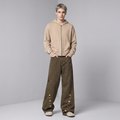 Brown Retro Embroidered Jeans