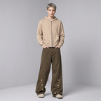 Brown Retro Embroidered Jeans