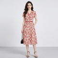 Floral Chiffon Midi Skirt