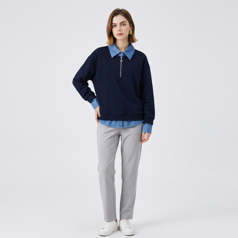 Half-zip Collar Sweatshirt