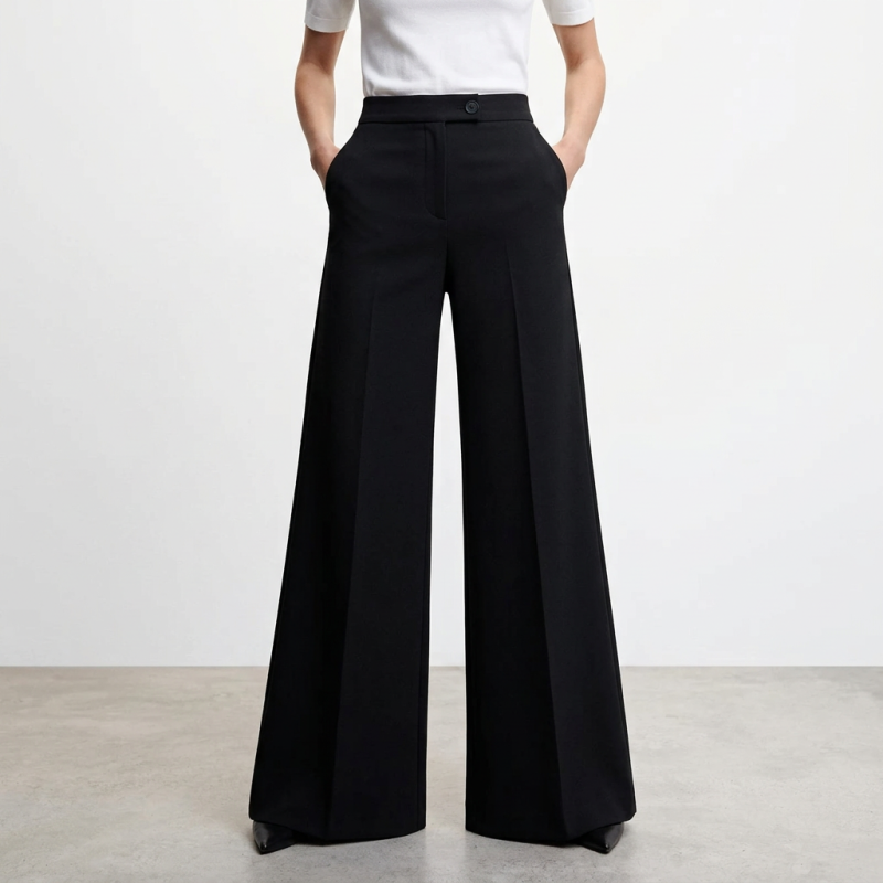 Flowy High-waisted Casual Pants