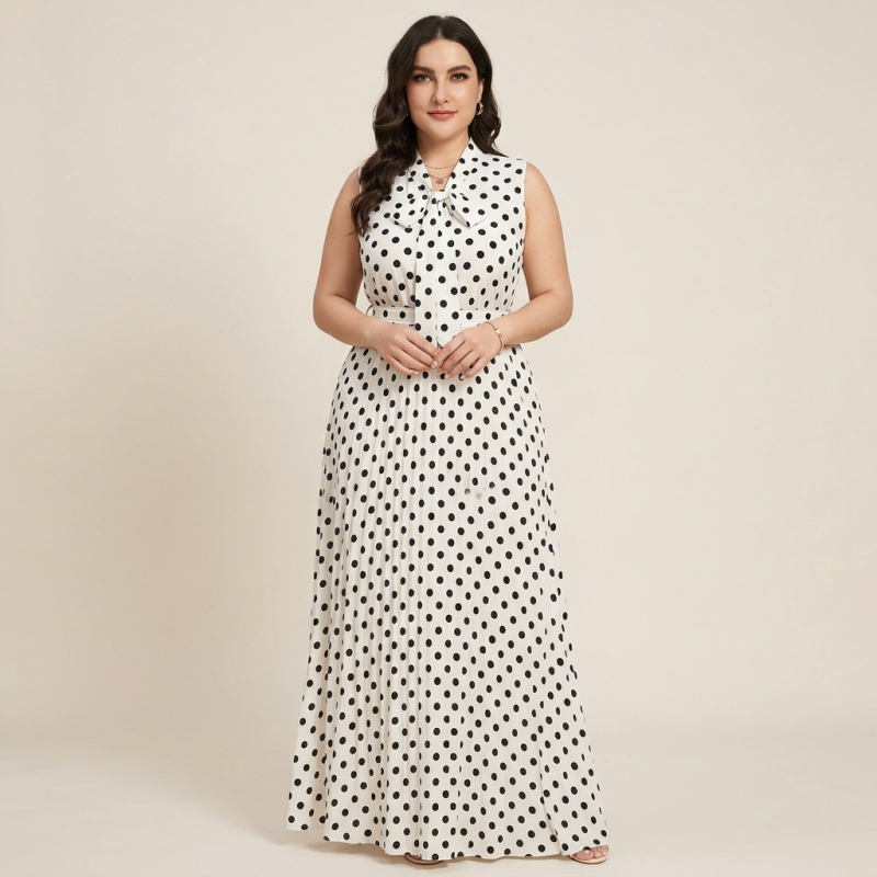 Plus-size Polka Dot Dress