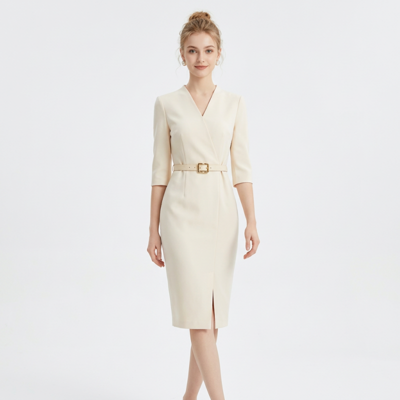 Elegant Three-quarter Sleeve Dress