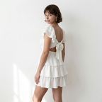 Ruffled Square Neck Dress