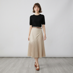 Elegant Patchwork Midi Skirt