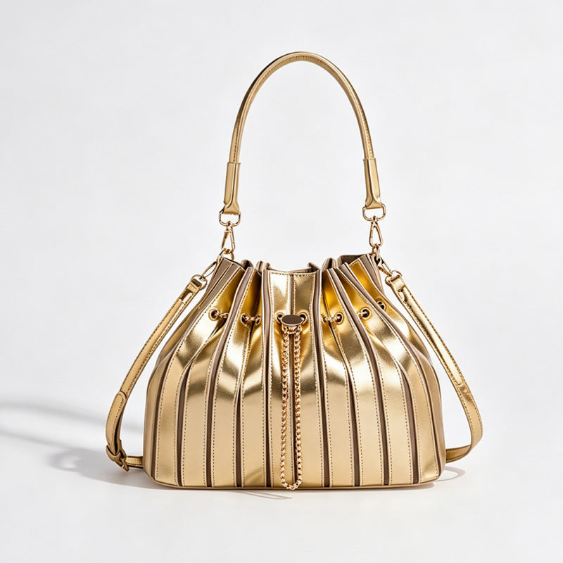 Chain Drawstring Bucket Bag