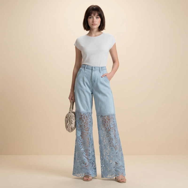 Lace Patchwork Jeans