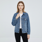 Stylish Collared Denim Jacket