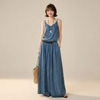 Slimming Denim Suspender Dress