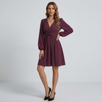 V-neck High-waisted Dress