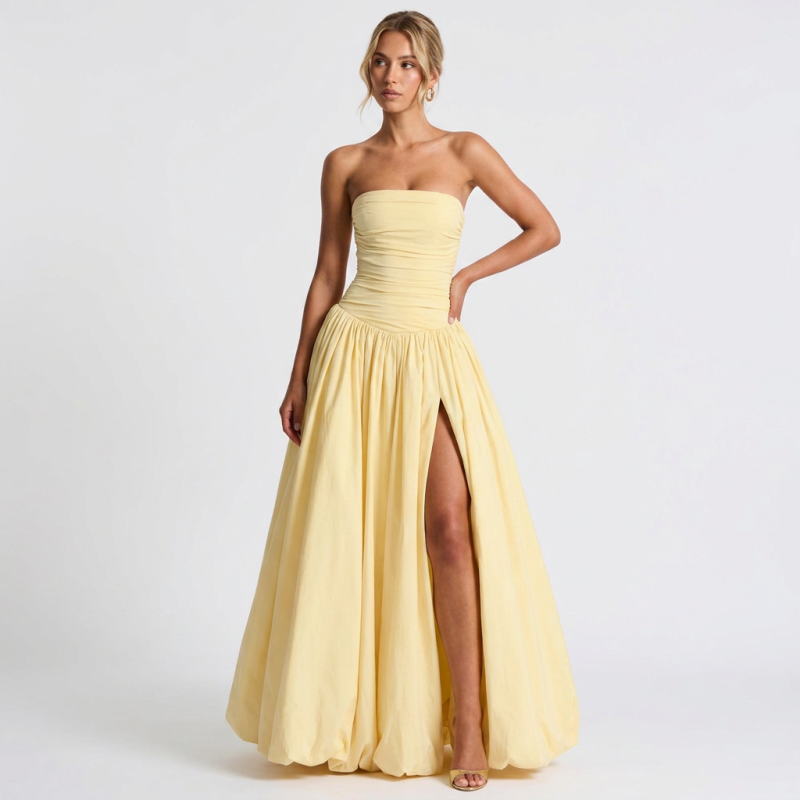 Low-cut Pleated Tulle Skirt