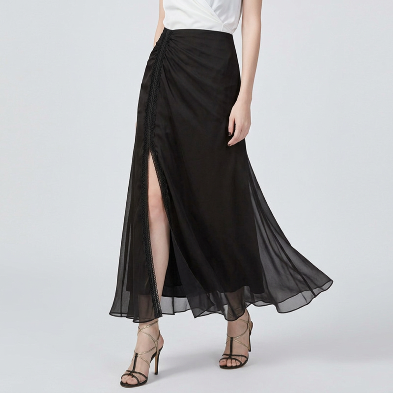 Flowy Chiffon Midi Skirt