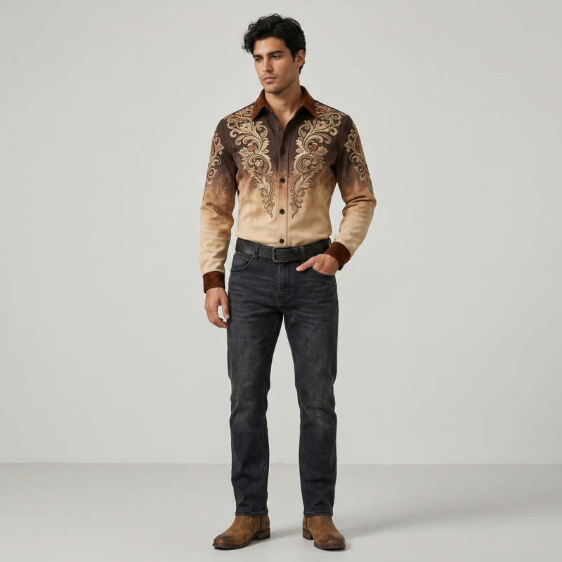 Embroidered Long-sleeved Shirt