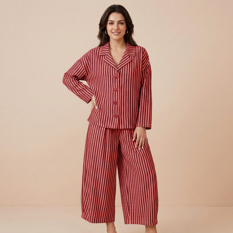 Chic Striped Relaxed Suit