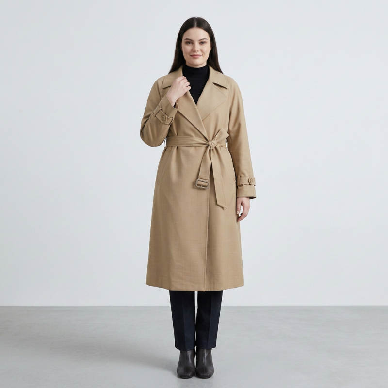 Stylish Belted Trench Coat