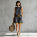 Stylish Wide-leg Pants Two-piece Set