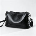 Solid Color Cowhide Crossbody Bag