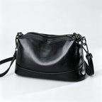 Solid Color Cowhide Crossbody Bag