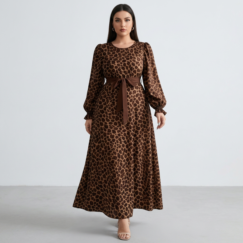 Leopard Print Patchwork Dress