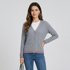 Stylish Color-blocked Striped Cardigan