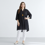 Loose-fitting Mid-length Short-sleeved Shirt