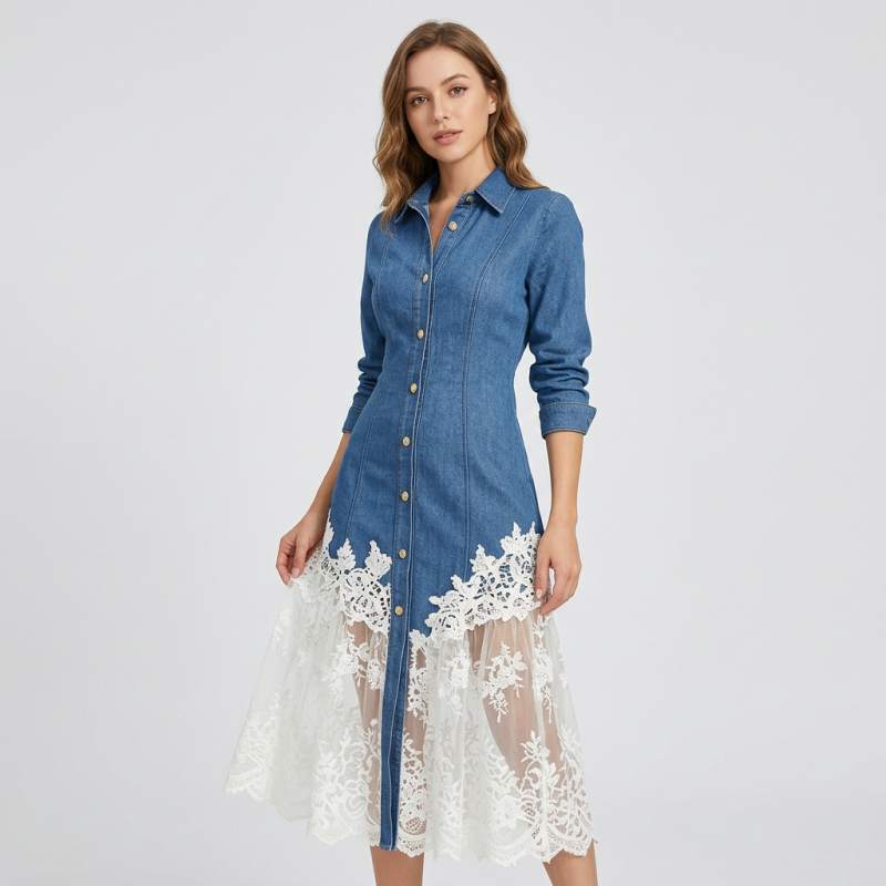 Denim Lace Dress