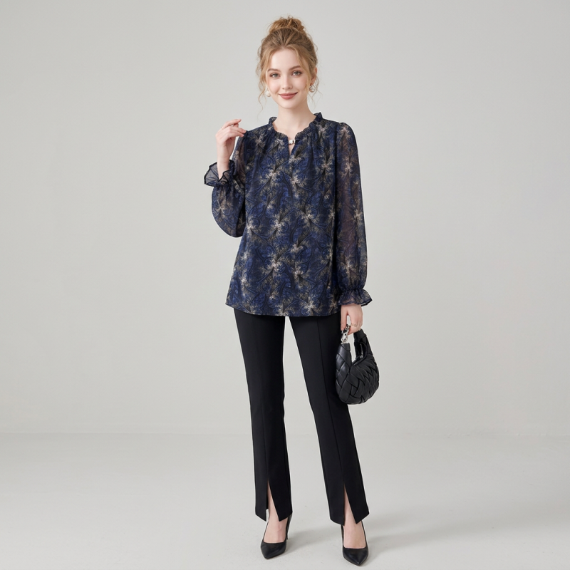 Floral Long-sleeved Shirt