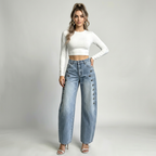 Retro Button-down Jeans
