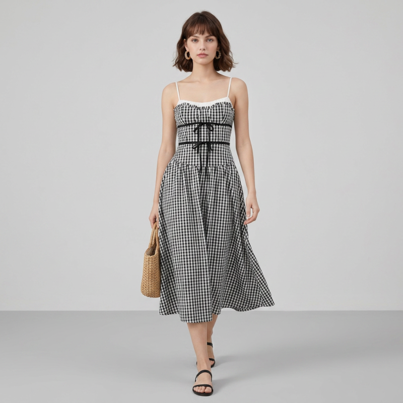 Plaid Suspender Dress