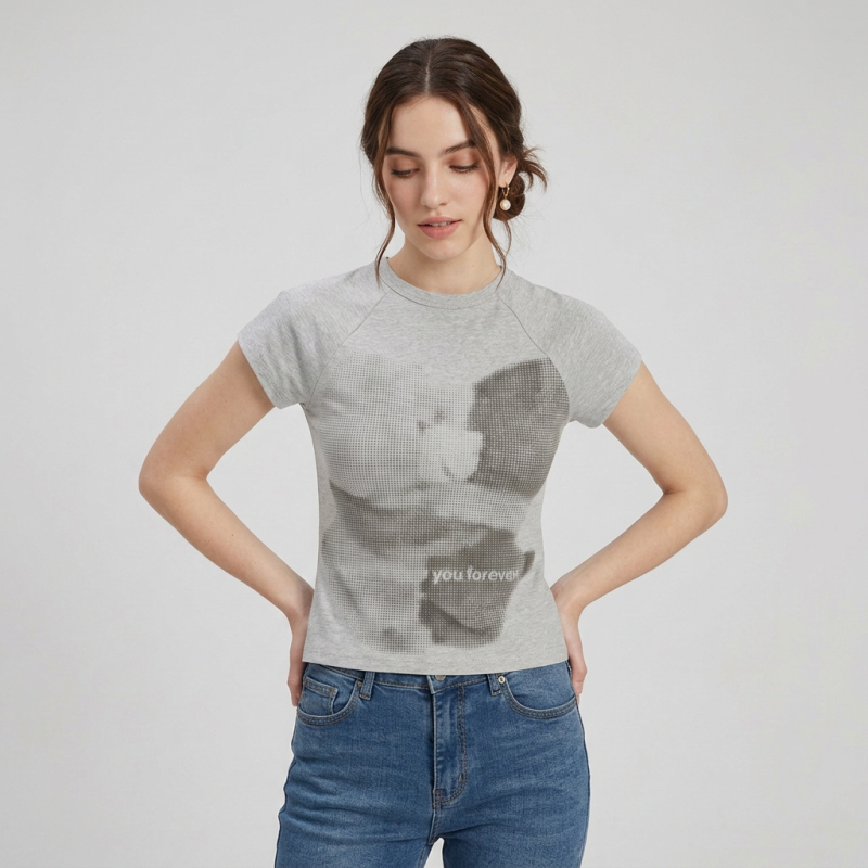 Crew Neck American Style T-shirt