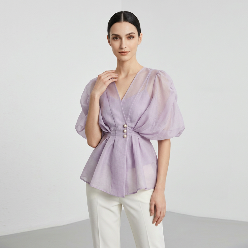 V-neck Fitted Shirt