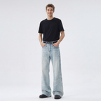 Loose-fitting Textured Straight-leg Pants