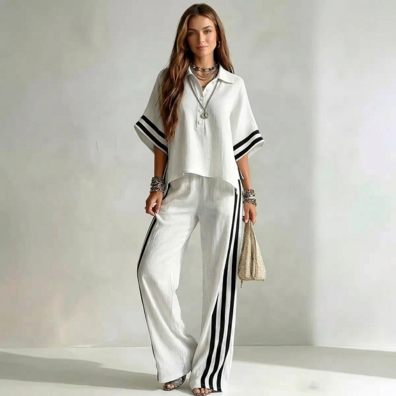 Loose-fitting Casual Striped Suit